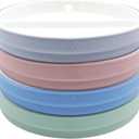 Elk and Friends Kids 6.7 Porcelain Divided Plates with Silicone Sleeves | Suitable for Babies/Kids/Toddlers | Microwave & Dishwasher Safe | Non Slip | Snack Dishes (Blush/Lilac/Sage/MistyBlue)