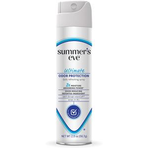 Summer's Eve Ultimate Odor Control Daily Feminine Spray with Talc-Free, Odor-Reducing and Moisture-Absorbing Formula, 2 Oz