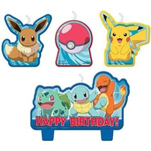Amscan Pokemon Birthday Character Candle Set - 4 pcs, 172408