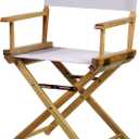 18" Director's Chair Natural Frame-White Canvas (18" - Classic Height, Natural Frame/White Canvas)