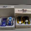 Magnetic Dinosaur Car Toy - 2 in 1 Crash & Transform Vehicle to Dino, No Battery Needed for Kids Age 3-12, Birthday Gift (Gold Blue)