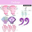 11Pcs Pink Axolotl Balloons,Seashell/Coral/Seaweed Balloon For Axolotl Birthday Party Decoration/Under the sea/Mermaid Party Supplies Balloons/Axolotl Baby shower/Pixel Game Axolotl Party