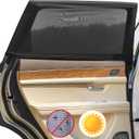 Car Rear Side Window Shades,2 Pack Stretchy Mesh Car Window Screen Sun Shades Mosquito Net Cover Fit for 96% Cars SUVs, Anti-Sun Glare, Reduce UV Rays,Privacy Protecstion