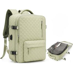 Travel Vacuum Storage Backpack with Air Pump Vacuum Seal Compression Space Saver Bags Clothing Vacpack 18x14x8 inches Travel Bag Carry on Personal item Laptop Work Backpacks Women LightGreen