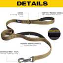 Fida 6 FT Heavy Duty Dog Leash with 2 Comfortable Padded Handles, Traffic Handle & Advanced Easy Snap Hook, Reflective Walking Lead for Large, Medium & Small Breed Dogs, Brown