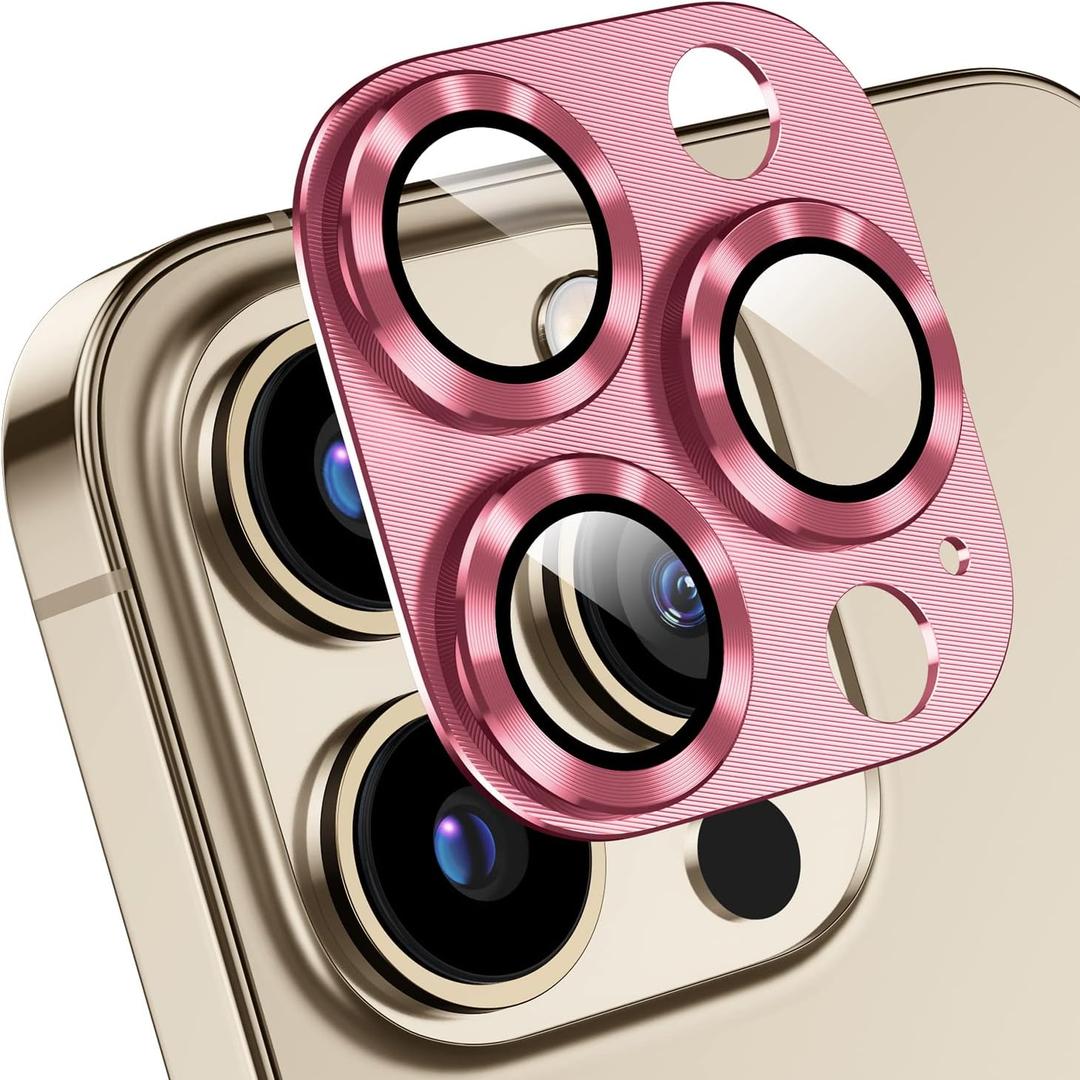 AFARER [2 Pack] Camera Lens Protector for iPhone 13Pro/13Pro Max, Ultra-tough HD, Ultra-thin Metal Tempered Glass Cover, 9H Hardness, Anti-Scratch,Case Friendly [Does not Affect Night Shots](Pink)