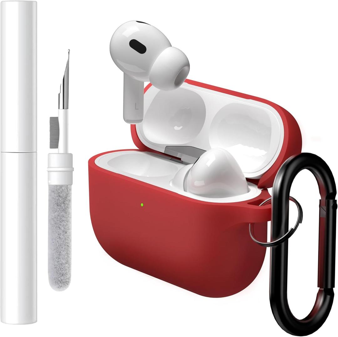 Brujula Case for AirPods Pro 3 Case Silicone Protective Cover Compatible with AirPods Pro 3rd Generation 2025(Red, AirPods Pro 3)