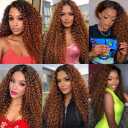 Deep Wave Human Hair Bundles T1B/30 Ombre Brown 18 20 22 Inch Virgin Remy Hair 3 Bundles Caramel Light Brown Soft Silky No Tangle Sew In Weave