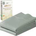 California Design Den King Size Pillowcase Set - 400 Thread Count, 100% Cotton Sateen, Luxury Set of 2 Pillow Covers, Breathable, Cooling, Soft for Comfortable Quality Sleep - Sage Green