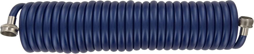 SpringHose Drinking Water Safe Coil Hose Flexible Recoil Garden Hose - Lightweight Corrosion Resistant Coiled Garden Hoses, Retractable Blue Garden Hose 3/8 in by 25-Foot Made in Canada