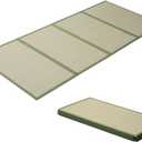 EMOOR Japanese Tatami Mat Twin Natural Rush Grass (Undyed), Foldable Igusa Mattress Floor Sleeping Japanese Futon Mattress Meditation Yoga Zen, Size: 3'3" x 6'7" (Rectangular)