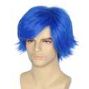 Miss U Hair Men Short Straight Blue Wig Layered Cosplay Anime Wig