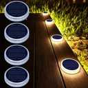 Lacasa Solar Deck Lights, Driveway Walkway Dock Light Solar Powered Outdoor Waterproof Stair Step Pathway Ground LED Lamp for Backyard Patio Garden, Auto On/Off - Warm White - 4 Pack
