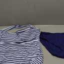 Tempt Me Two Piece Tankini Bathing Suits for Women One Shoulder Swim Top with Bottom Swimsuits, Size M (White Blue Stripe)