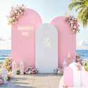 Arch Backdrop Cover White Pink Double-Sided Wedding Arch Covers Spandex Backdrop Stand Cover for Birthday Party Ceremony Bridal Baby Shower Banquet Decoration 6FT 6.6FT 7.2FT 3PCS