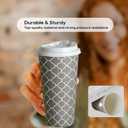 JOLLY PARTY Disposable Coffee Cups with Lids -20 oz (100 Sets) To Go Cups, Paper Coffee Cups for Beverages Espresso Tea, Suitable for Cafes, Offices and Home