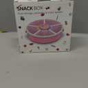 Snack Spinner Set for Kids –5 places-Includes Rotating Snack Container & Classic Sectioned Snack Box, BPA-Free, Dishwasher Safe, Perfect for Travel, Pink (1 Pack- Pink)