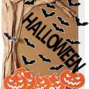 100 Pcs Halloween Classroom Bulletin Board Decorations Happy Halloween Bat Pumpkin Maple Leaf Bulletin Board Paper Cutouts with Glue Points for School Classroom Home Wall Decor