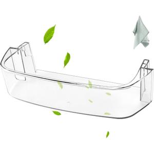 AMI PARTS WPW10430639 W10324876 Freezer Door Shelf Bin compatible with Whirlpool Kenmore Refrigerator Door Shelves-Fit for Freezer Side Door (transparent)-Send Scouring Pad
