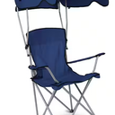 KOCASO Foldable Beach Canopy Chair, Camp Chairs with Shade, Heavy Duty Sun Protection Camping Lawn Canopy Chair with Cup Holder, for Outdoor Beach Camp Park Patio (Navy Blue)