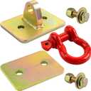 D Ring Shackle 1/2 inch with Bolt on Clevis Mount and Backer Plate Made of Grade 70 Forged Steel Heavy Duty Easy Installation Design 1/2 inch Shackle Mount Kit (Including Hardware)