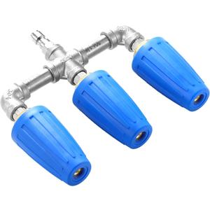 EASYBRO Triple Turbo Nozzle Pressure Washer, 360 Rotating Turbo Nozzle for Power Washer with 1/4" Quick Connector, 3-in-1 Blue Turbo Nozzle Tip, 4000 PSI, 6 GPM, 2.0 Orifice