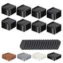 Furniture Risers, 8 Pack Bed Risers with Non-Slip Grip and Heavy Duty Support, 1 Inch 2 Inch 3 Inch 4 Inch Height Lift for Couch, Sofa, Table, Desk, Chair, Refrigerator - Black, 1+1 Inch