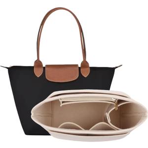 Bag Insert Organizer, purse accessories, Suitable For Longchamp long handle tote organizer (Beige, Llong handle)