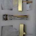 Glass Crystal Door Knobs Interior, Gold Door knobs Passage Fuction, Satin Brass,BS-008N