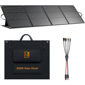 200 Watt Solar Panel IP68 Waterproof ETFE Coating Portable 24V MC4 Output Foldable Solar Panels for Power Stations Solar Generator Camping Off-Grid RV Emergency Backup Hurricane