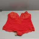 Sexy Lace Shapewear Bodysuit Women's Sleeveless V Neck Tummy Control Backless Thong Tank Tops Body Suit Shaper (Red) 2XL