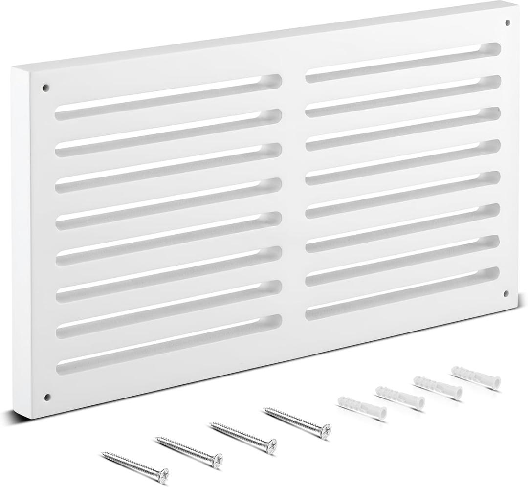 1 Pcs Return Air Grille 16 x 8.5 x 3/4 Inch High Flow Air Vent with Angled Slots Decorative White Return Vent Cover Suitable for Various Home Decoration Styles
