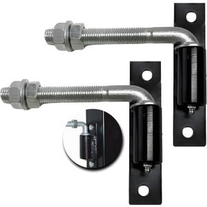 2 Pack Steel J-Bolt Hinge with Plate,Heavy-Duty Welded Hingefor Doors Gates,Heavy-Duty Driveway Gates for Welding on Larger Iron or Steel Gates(Silver,A-5/8)