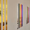 uxcell 30 Pcs Striped Mirror Stickers, 0.78'' x 11.8'' Mirror Wall Stickers Self Adhesive Acrylic Wall Decals Peel and Stick Mirror Strips Removable for Home Art Wall Decor, Blue