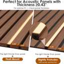 Slat Wall Lights for Wood Panel 6pcs Adhesive Black LED Lights for Acoustic Panels, Dimmable 3000K Strips with Touch Control, Flexible Wall Lighting for Living Room, Bedroom & Kitchen (16"+24"+40"*2)