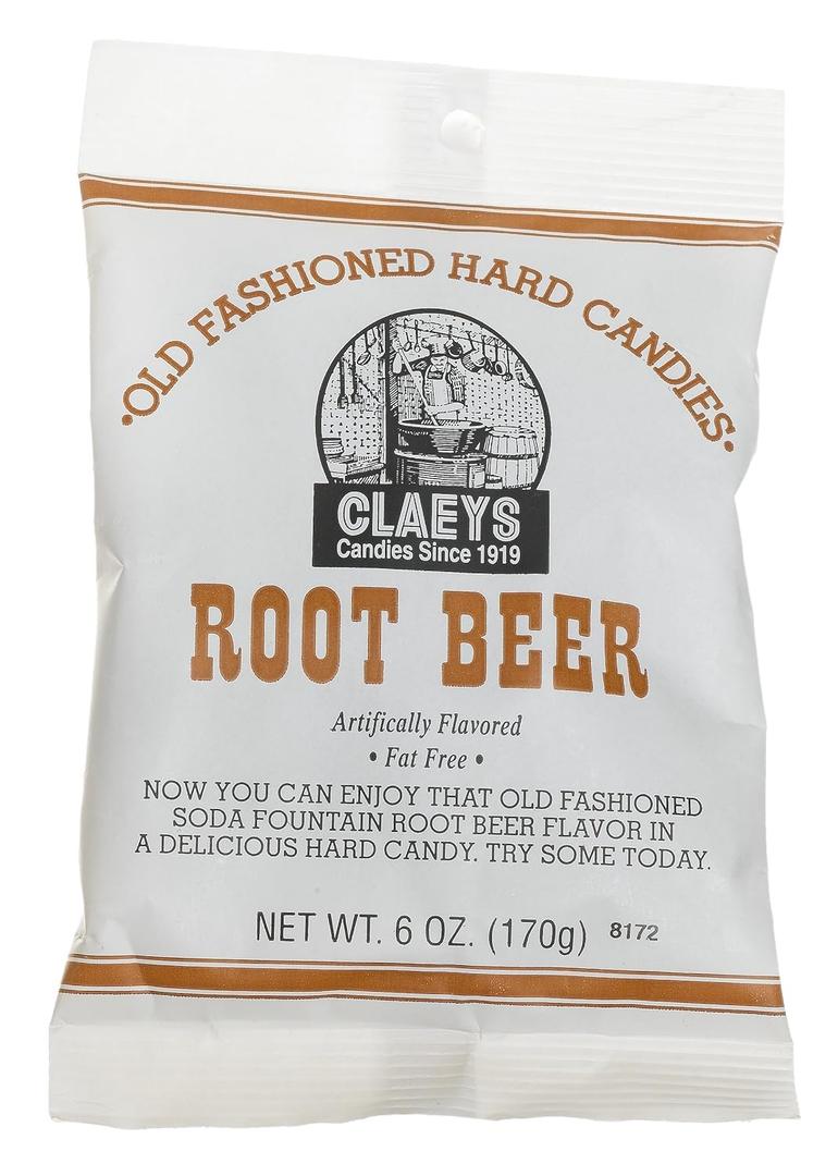 Claeys Old Fashioned Root Beer Hard Candy 6 oz. Best by: 18 MAR 28