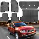 Custom for 2007-2016 Jeep Compass/Patriot /2007-2012 Dodge Caliber/Floor Mats Cargo Trunk Liner and Backrest Mat All Weather TPE Rubber Protection Mat Accessories (for 2007-2016 Jeep Compass)