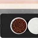 Waterproof Pet Placemat,Feeding Mats,Non Slipping Cat Food Mats,Cat Food Mats for Floor with Lip,Dog Food Mat-Beige (18.3" x 8")