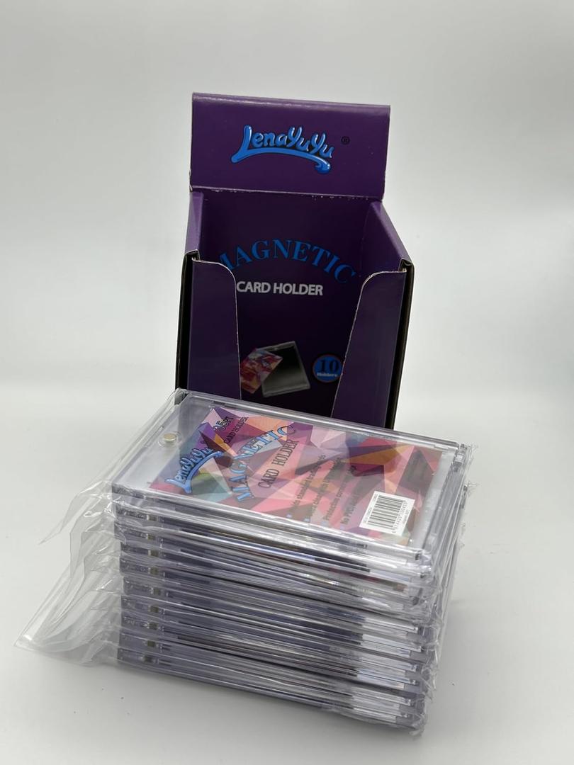 Pack of 10 One Touch Magnetic Card-Holders,35pt Magnetic Card Holder Cases 10ct,Sized to fit Standard Size Cards Storage and Display, Protect Sports Cards, Baseball Cards, Sports Memorabilia