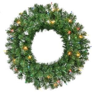 Brite Star 24 inch Northern Pre-Lit Wreath with 50 Lt Multi Mini Lights