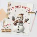 WUCHJ Christmas Snowman Notebook, Christmas Winter Snowman Journal Gifts for Women, Id Melt For You Xmas Holiday Spiral Notebook Journal for Note Taking, 5.5x8.3 Inch