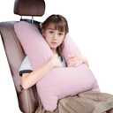 Car Pillow for Kids, Memory Foam Travel Pillow for Car and Adults, Kid Travel Pillows for Sleeping on Road Trip, Small Body Pillow for Kids (Pink)