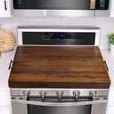 TIDITA Stove Top Covers for Electric Stove 30”x22” (Outer) / 28.9”x20.8” (Inner) - Acacia Wood Noodle Board for Gas Stovetop - Stove Top Covers for Gas Burners, Sink Cutting Board (Walnut color)