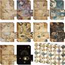 TaoBary 160 Pcs Stationery Paper Set 50 Double Sided Stationery Papers with 50 Matching Envelopes and 60 Round Dot Sticker, 10 Design(Space Moon Celestial,8.5 x 11 Inch)