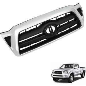 Front Bumper Upper Grille Chrome Shell with Black Insert Replacement for Tacoma 2005-2011 5310004360