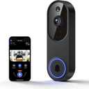 1080P Wireless Video Doorbell Camera, Outdoor Surveillance Cameras, FHD Live View, Cloud Storage, AI Human Detection, Instant Alert, Night Vision, Two Way Audio, 2.4G WiFi Only (Black)