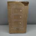 3 Tier Round Nightstand with Drawer, Ginger Yellow Round Side Table Small Plastic Storage End Table Suitable for Bedroom, Living Room, Bathroom