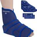 KingPavonini Ankle Foot Ice Pack Wrap for Sprained Ankle and Surgery Recovery, Reusable Gel Ice Packs for Feet Injuries, Plantar Fasciitis, Achilles Tendonitis, Hot/Cold Therapy (1 Wrap+4 Gel Packs)