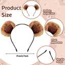 10 x Chipmunks Costumes Set,Chipmunk Ears Headband Black Round Frame Glasses,Fluffy Animal Hairband for Halloween Costume Accessories,Cosplay Party Supplies