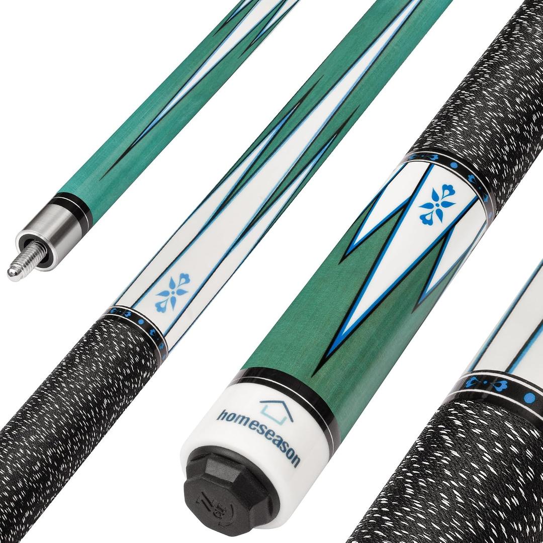 HomeSeason Pool Cue Stick 58" Billiard Cue Sticks Nylon Thread Grip Professional Low Deflection Pool Sticks